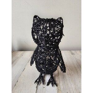 Black owl beaded‎ Halloween decor unique metal prop